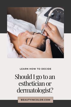 Not sure if you should see an esthetician or a dermatologist? Read here to find out. Skin Advice, Laser Skin, Anti Aging Beauty, Cosmetic Procedures, Skincare Review, Skin Diseases, Chemical Peel, Body Treatments, Doctor Medical