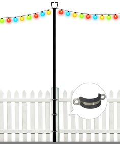 PRICES MAY VARY. ADJUSTABLE DESIGN: The backyard string lighting pole is designed with 8 heavy duty screw-in steel pipes, that can be freely adjusted in height according to individual needs. Equipped with 3 stainless steel riding buckles, the patio light poles can be securely mounted on the fence, preventing it from bending, breaking or shaking in the bad weather. GOOD MATERIALS: The outdoor light poles are made of corrosion-resistant durable metal and produced of black paint with powder-coated Backyard Patio Lighting, Deck String Lights, String Light Poles, Backyard String Lights, Lights For Garden, String Lighting, Outdoor String Lights, Light Pole, Family Camping Trip