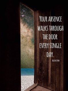 an open door with the words, your presence walks through the door every single day