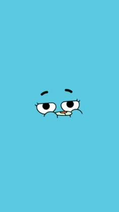 the face of an animated character with eyes and nose, on a light blue background