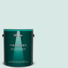 the behr marquee paint is shown in an open, gray - toned color