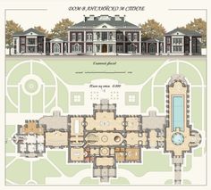 the floor plan for this mansion is shown