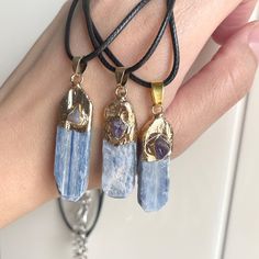 Kyanite Necklace, Handmade Crystal Necklace, Hippy Gifts, Necklace Minimalist, Blue Kyanite, Necklace Crystal, Jewelry Boho, Necklace Boho, Jewelry Unique