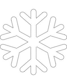 a snowflake cut out from paper with dotted lines in the shape of a snowflake