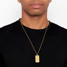 This Adornia 14k gold plated dog tag necklace makes for a sleek and sophisticated look. This Adornia 14k gold plated dog tag necklace makes for a sleek and sophisticated look. Nickel free Metal: stainless steel Chain length: 22 in. + 2-in. extender Packaging: pouch Plating: 14k gold Finish: polished Pendant size: 2.5"L x 1.25"W Chain type: cable Size: 24". Color: Yellow. Gender: male. Age Group: adult. Packaging Pouch, Dog Tag, Tag Necklace, Steel Chain, Stainless Steel Chain, Sophisticated Look, Chain Lengths, Dog Tags, Dog Tag Necklace