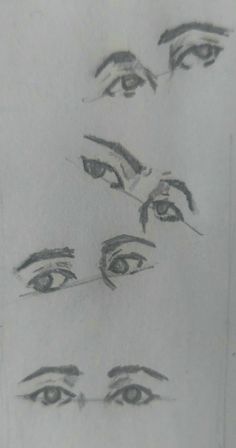 four different types of eyes are shown in black and white, with one being drawn