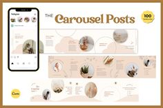 the carousel posts are displayed on an iphone