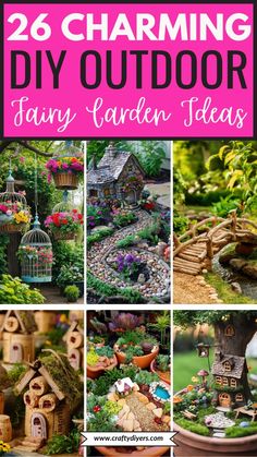 Transform your garden into a fairy wonderland with DIY outdoor fairy garden ideas. Use small plants, charming miniatures, and a little imagination to craft a whimsical space that brings enchantment and magic into your backyard. #WhimsicalGarden #GardenDIY #fairygardenideas Outdoor Fairy Garden, Faeries Gardens, Fairy Garden Decor, Fairy Garden Houses, Diy Fairy