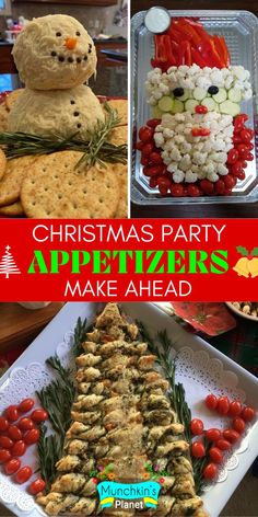 Christmas Party Appetizers You Can Make Ahead Christmas Themed Hors D'oeuvres, Winter Wonderland Appetizers, Christmas Day Appetizers Appetizer Ideas, Christmas Baby Shower Food Ideas, Healthy Finger Food Ideas, Kids Christmas Party Food, Christmas Baby Shower Food, Christmas Cheeseball, Kid Christmas Party Food