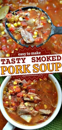 easy to make tasty smoked pork soup with corn and carrots