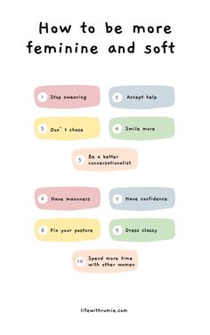 ultimate guide on how to be more feminine and soft in 12 easy steps. Feminine Quotes, Self Care Bullet Journal, Soft Life