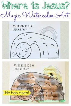 two pictures with the words where is jesus and where is jesus?