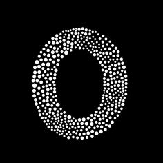 the letter o is made up of white dots