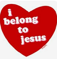 i belong to jesus sticker on a red heart with the words, i belong to jesus