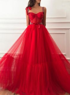 Crystal Prom Dress, Prom Dress Red, Flower Prom Dress, Formal Evening Dress, A Line Prom Dresses, Maxi Robes