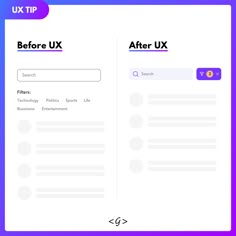 the before and after ux page is shown