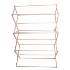 the three tiered rack is made out of wood