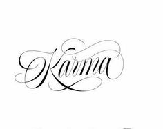 the word kanma written in cursive writing on a white background with black ink