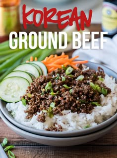 korean ground beef served with rice and vegetables