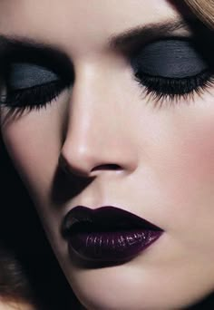 Deep Purple Lips ♥ Gothic Make Up, Gothic Makeup, Dark Eyes