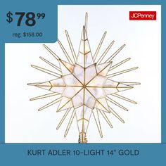 a christmas ornament with the words kurt adler to light 14'gold