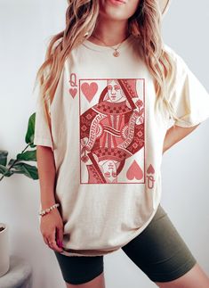 Valentines Graphic Tees, Valentine Tshirt Ideas, Queen Of Hearts Shirt, Valentines Designs, Valentines Tshirt, Boho Valentine, Teacher Valentines, Tshirt Printing, Merch Ideas