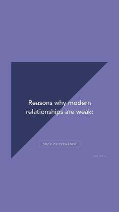 a book cover with the words, reason why modern relationships are weak? and an image of