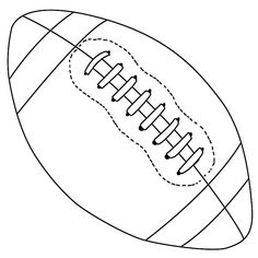 a football ball with stitching on the side and laces around the edges coloring page