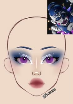 Fnaf Makeup, Makeup App, Makeup Charts, Punk Makeup, Makeup Drawing, Anime Makeup, Cute Eye Makeup, Makeup Face Charts, Face Paint Makeup