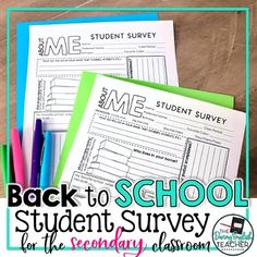 back to school student survey for the secondary classroom