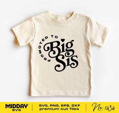 Toddler Shirt Svg, Big Sister Svg, Funny Wife Shirts, Big Sister T Shirt, Sister Svg, Funny Toddler Shirt, Promoted To Big Sister, Funny Toddler, Big Sister Gifts