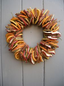 a wreath made out of strips of paper