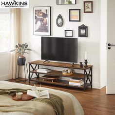 a living room scene with focus on the television