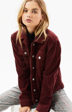 Pacsun Corduroy Trucker Jacket #features#long#corduroy Corduroy Trucker Jacket, Pijamas Women, Corduroy Top, Levis Outfit, Muslim Fashion Hijab, Corduroy Fabric, Outfit Combinations, Corduroy Jacket