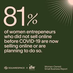 We learned from the IFundWomen x Squarespace survey of nearly 800 women small business owners in the United States, that 81% of women entrepreneurs who did not sell online before COVID-19 are now selling online or are planning to do so. Back To Business, Business Workshop, Sales Strategy, Sell Online