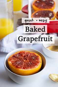 baked grapefruit half in bowl Ways To Eat Grapefruit, Baked Grapefruit, Chicken Lombardy Recipes, Chicken Lombardy, Raw Vegan Desserts, Scampi Recipe, Yum Recipes, Fruit Breakfast