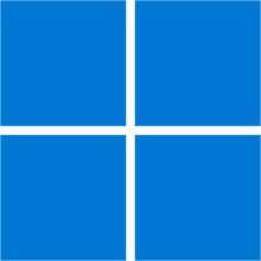 the windows logo is shown in blue and white