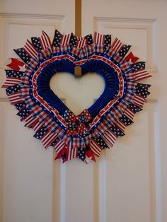 check out my page and see all the different unique 
 wreaths and decor I do. Heart Wreaths, Yarn Wreaths, Patriotic Wreaths, Fall Thanksgiving Wreaths, 4th July Crafts, Yarn Wreath, Patriotic Crafts, Seasonal Decorations, Heart Wreath