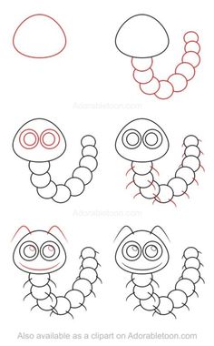 how to draw an adorable cartoon caterpillar