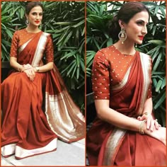 Showcasing few stunning pictures of Designer Shilpa Reddy Sarees who was spotted in ethnic wear. She paired classic benaras and kanjivarams. High Neck Saree Blouse, Blouse Designs High Neck, Indian Saree Blouses Designs, Silk Saree Blouse Designs, Blouse Designs Indian, Saree Blouse Designs Latest, Silk Saree Blouse