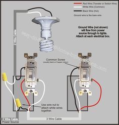 two lights and one light switch are shown in this diagram, which shows the wiring for each