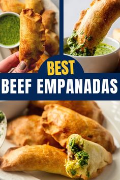 the best beef empanadas are served with guacamole and salsa