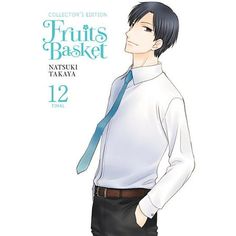 an anime character wearing a white shirt and blue tie with his hands in his pockets