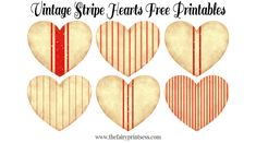 vintage stripe hearts free printables are perfect for valentine's day or any special occasion