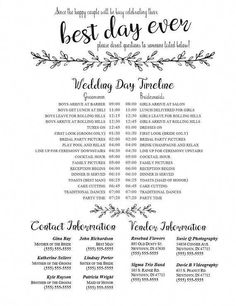 the best day ever wedding program