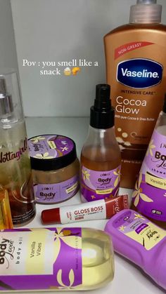 Products:  🍮 Plum body lovin vanilla vibes body wash, body scrub, deoderant, body oil and body mist  🍮 Vaseline cocoa glow lotion 🍮 Layer wattegirl mist - vanilla twist  🍮 Bellavita honey oud perfume Smell Good Body Products, Plum Vanilla Body Mist, Honey Body Oil, Plum Body Mist, Plum Vanilla Vibes, Best Smelling Body Oil, Affordable Body Care Products, How To Use Body Mist, Smell Like A Snack Products