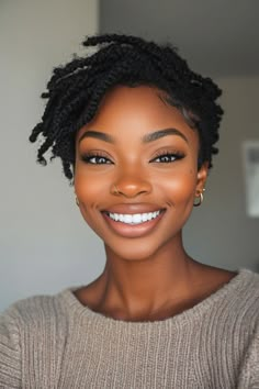 33 Stunning Short Hairstyles for Every Black Women Needs to Try in 202 – CreativeBooster Natural Hair Twists Hairstyles, Hair Styles For Short Black Hair, Hairstyles For Small Faces, Braids For Short Hair Black Women, Interview Hairstyles For Black Women, Boho Hairstyles For Short Hair, Pixie Cut For Black Women, Black Woman Short Hair, Curly Twa