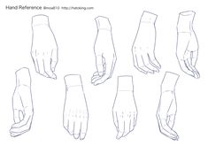 hands showing different positions for each hand to be held by the thumbnails and fingers