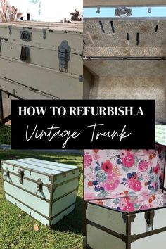 how to refurbish a vintage trunk Vintage Trunk Makeover, Vintage Trunks Makeover, Bronze Spray Paint, Painting Old Furniture