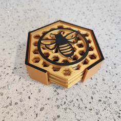 a waffle shaped object sitting on top of a table